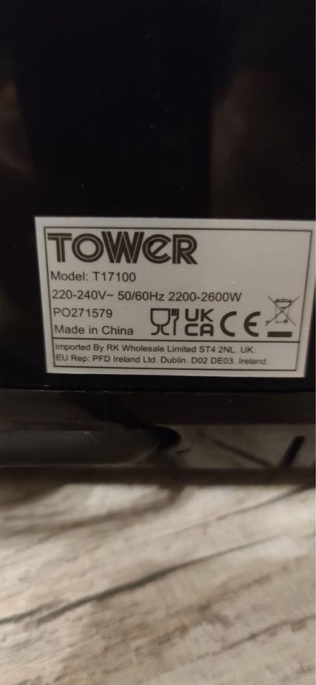 Frytkownica beztłuszczowa Tower Air Fryer 9L Dual Basket Black T17100