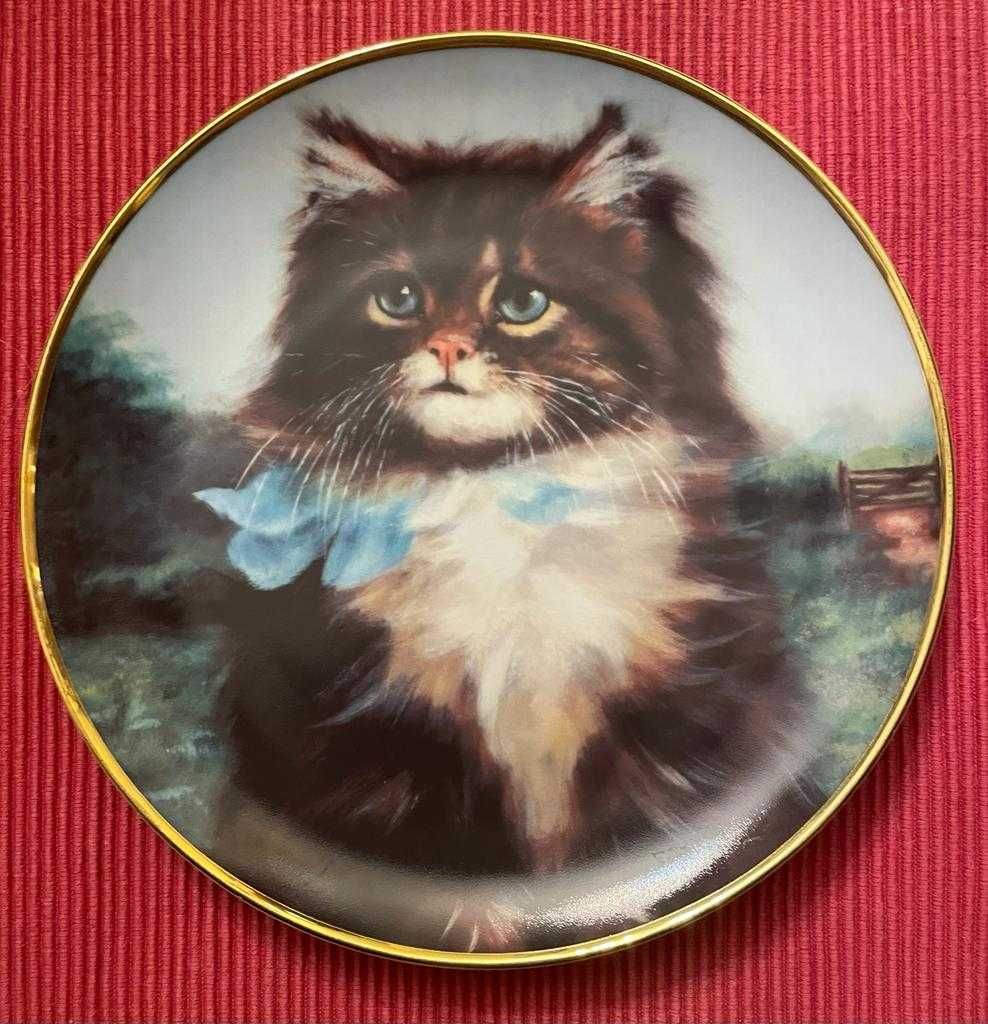 Talerz dekoracyjny, kot, Franklin Mint, porcelana