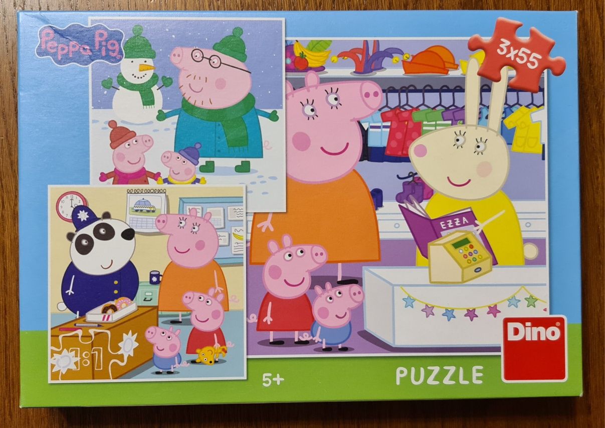 Puzzle Świnka Peppa: Szczęśliwe Popołudnie 3x55