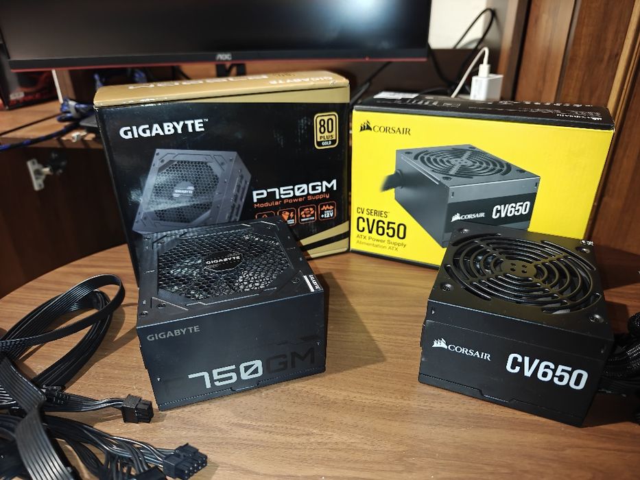 Блок питания с гарантией Gigabyte 750W, Corsair 650W
