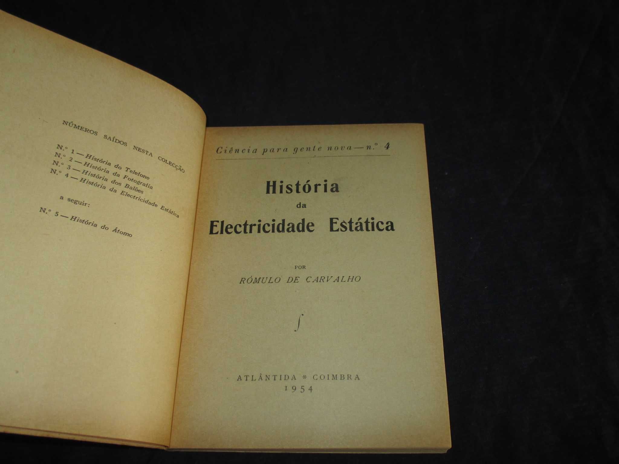 Livro História da Electricidade Estática Rómulo de Carvalho 1954