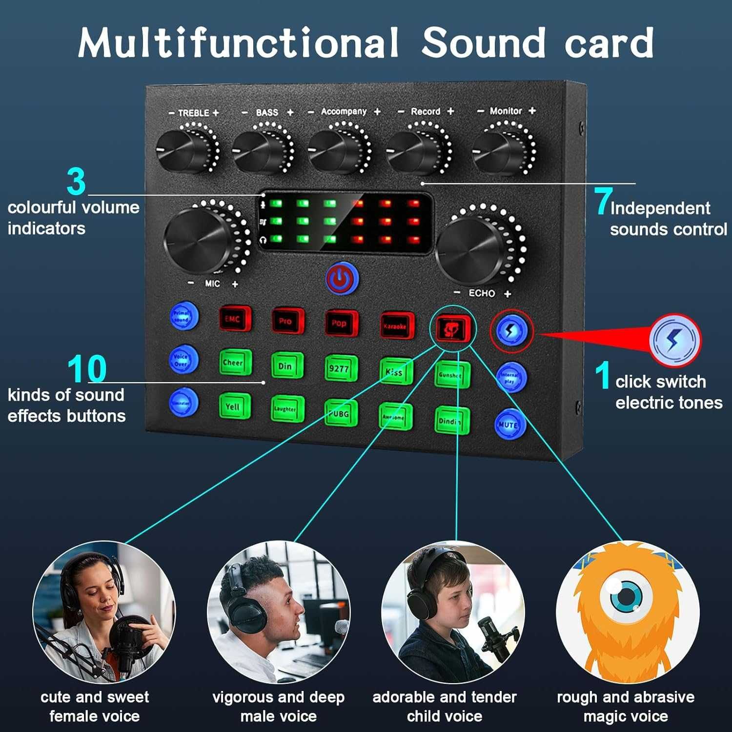 Podcast mikrofon do 2, ALPOWL Audio Interface BM800