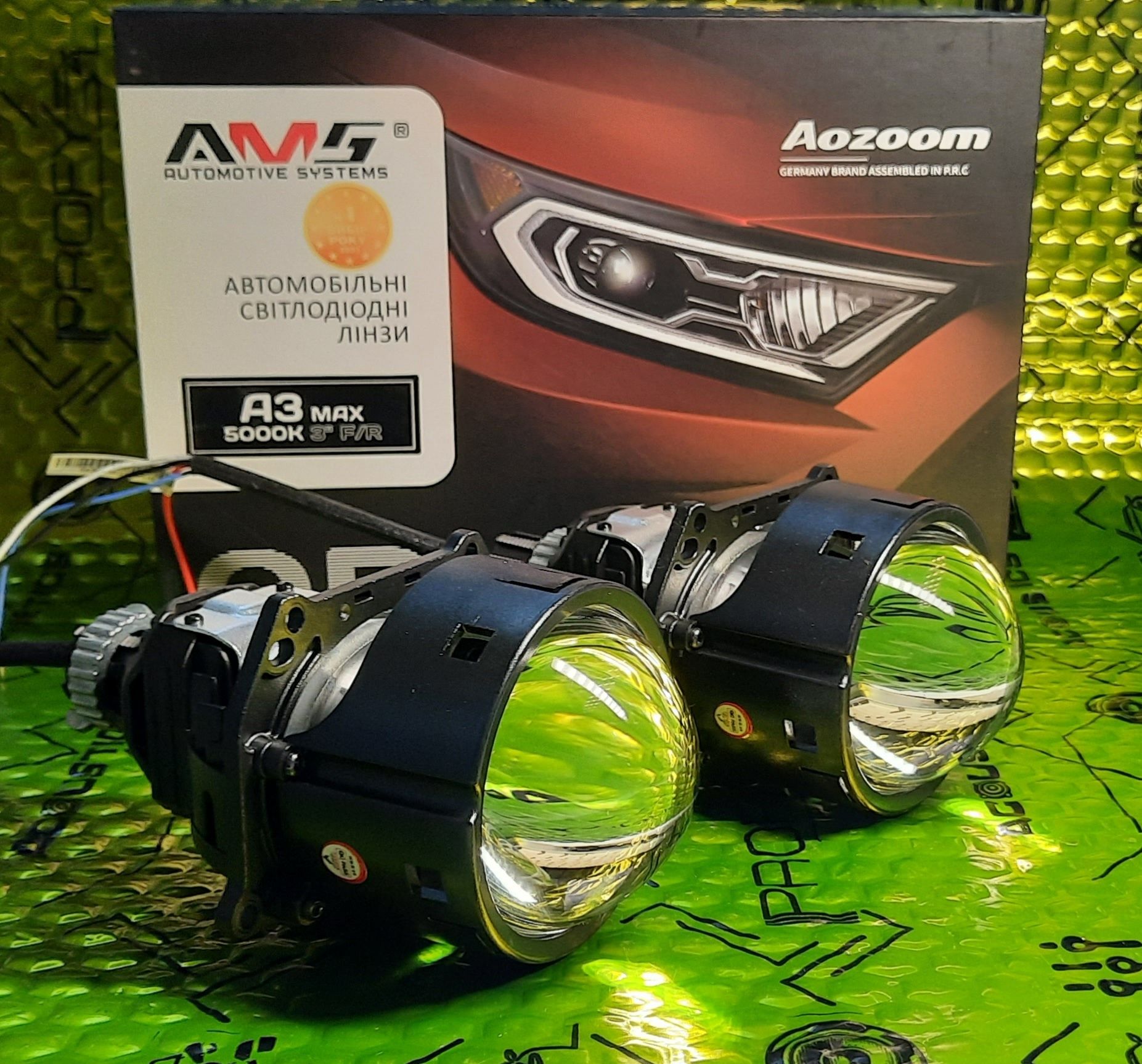 LED лінзи AMS ORIGINAL A3 MAX 3.0 F/R 5000к/5500к. Встановлення!
