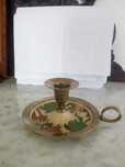 Bela Peça de bronze/latão polido SUPORTE PARA VELA, Palmatória.