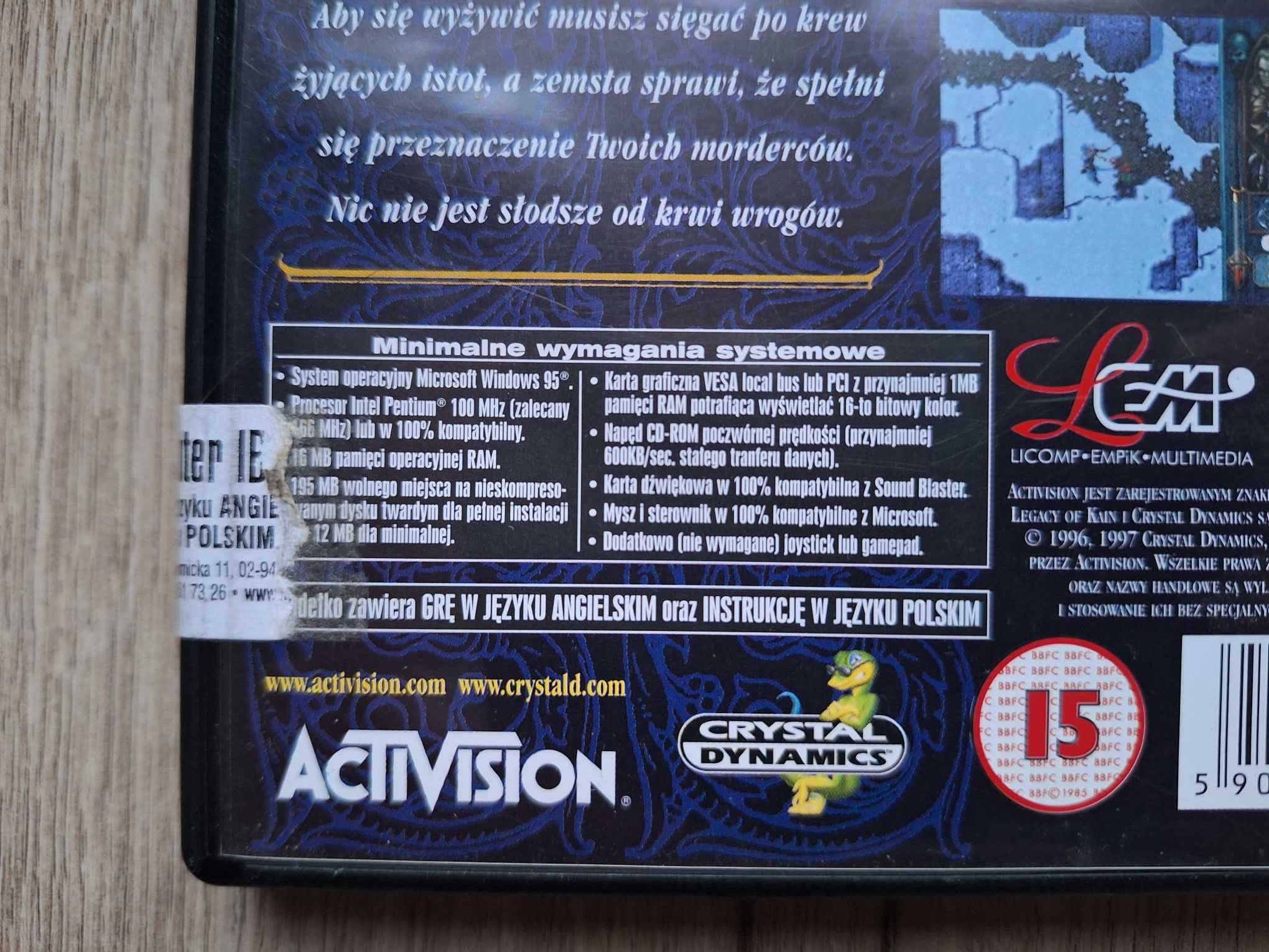 Blood Omen Legacy of Kain unikat na PC gra kolekcjonerska
