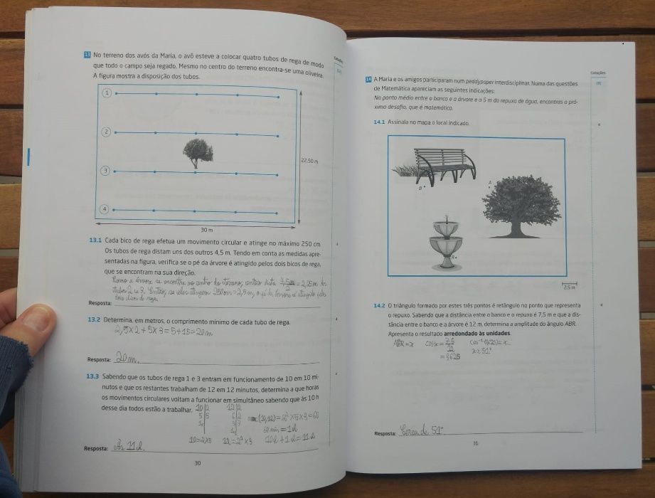 "Provas Modelo 9º Ano Matemática 2016" ASA - Ótimo Estado/Preenchido