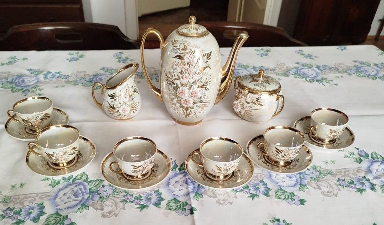 Serwis do kawy porcelana  kisłowodzka Rosja 3D UNIKAT
