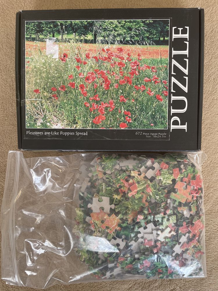 Puzzle Poppies, Maki, kwiaty, 672 (większe niż 500, mniejsze niż 1000)