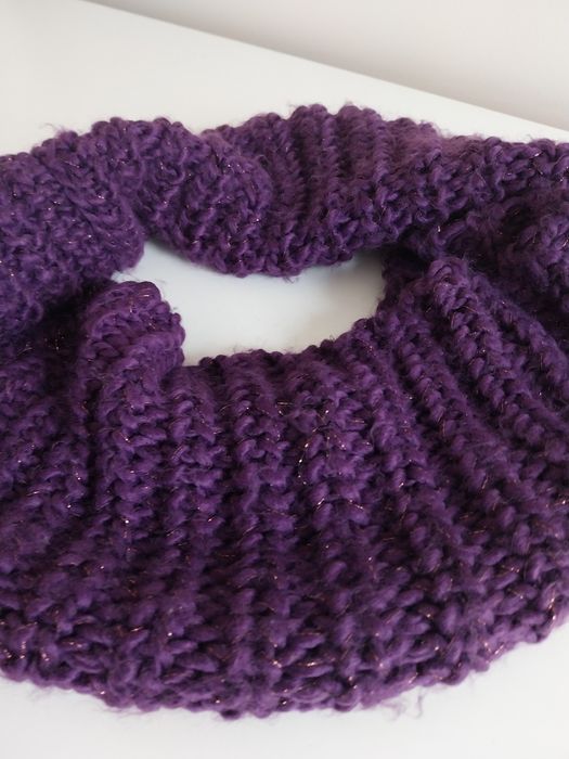 Fioletowy ciepły szalik komin