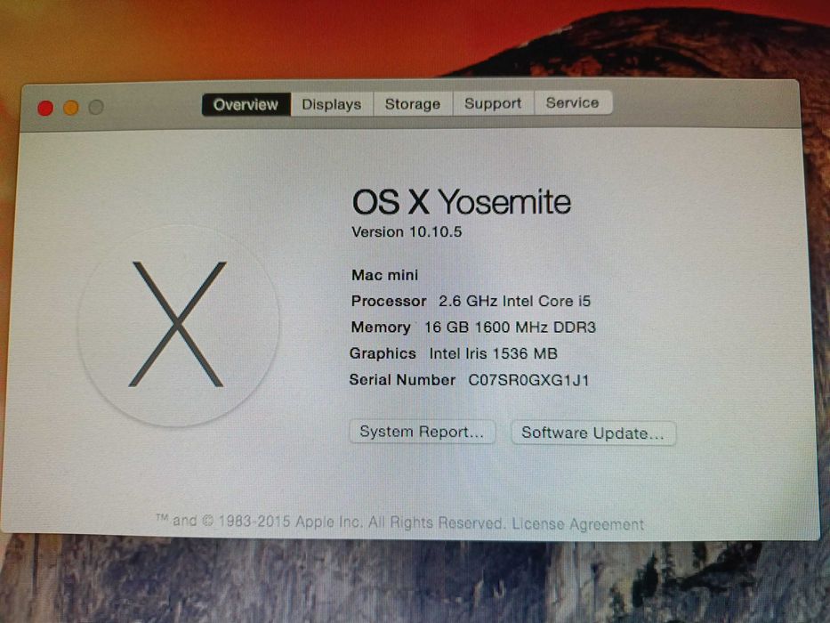 Apple Mac Mini A1347 Late 2014  i5-4278U 16Gb  1Tb HDD