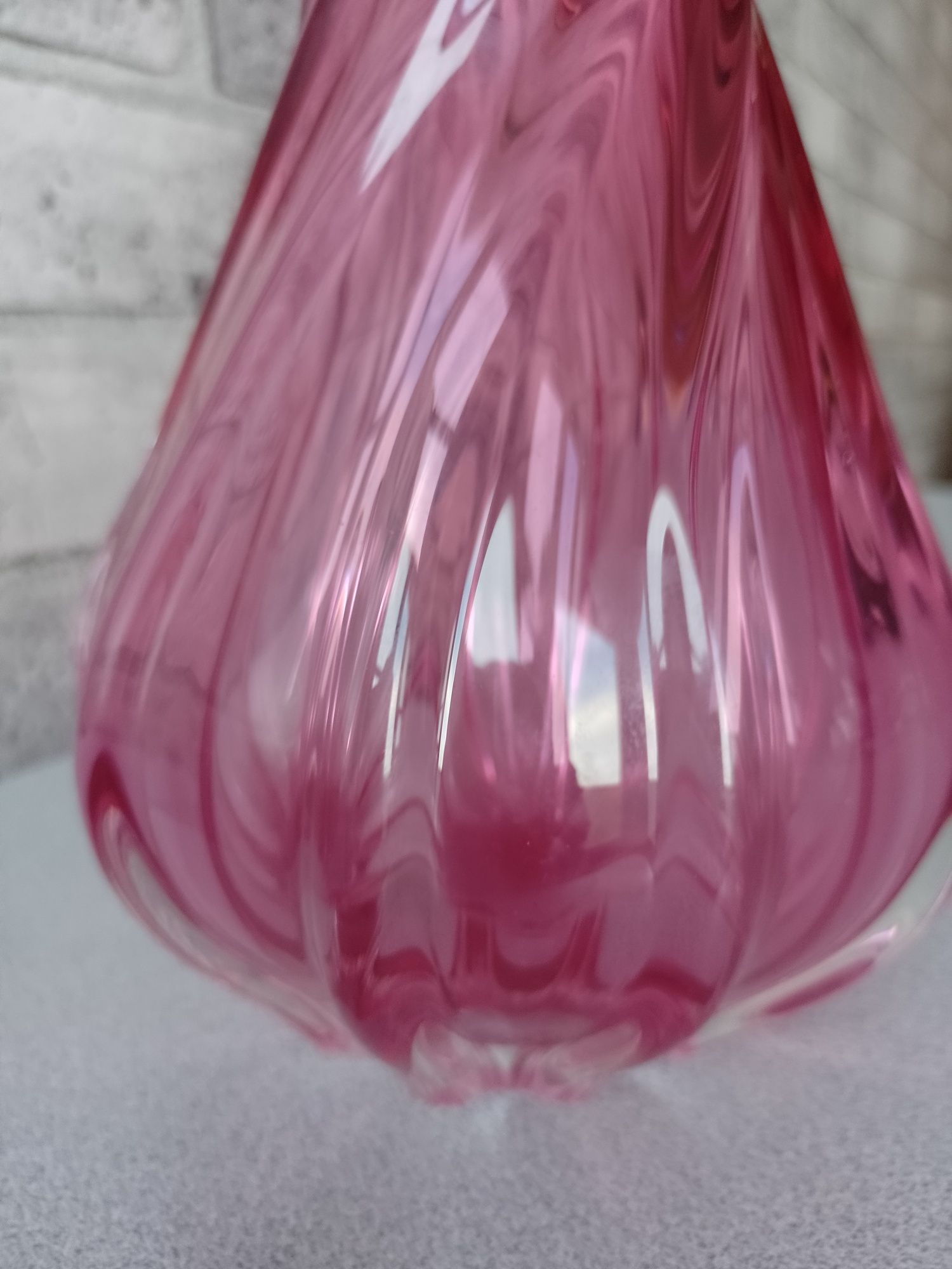 Kryształowy różowy Murano kolorowe szkło wazon