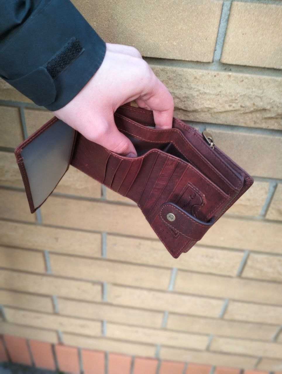 Шкіряне портмоне, мужской кожаный кошелёк, гаманець чоловічий.