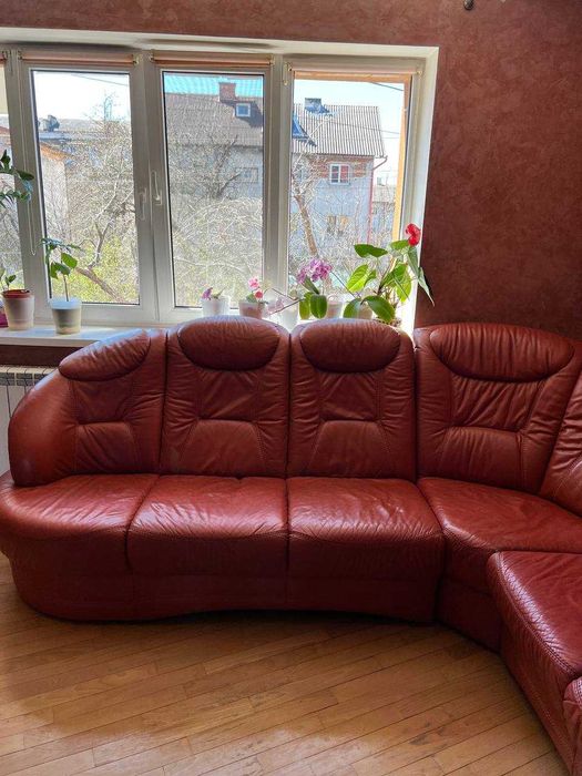 диван кутовий шкіряний з кріслом. Виробництво Німеччина. бренд Himolla