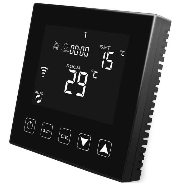 Termostat Wifi KETOTEK KTF0163B, wodne ogrzewanie podłogowe, czarny