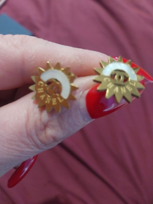 Śliczne kolczyki,stal chirurgiczna pozłacana  Channel