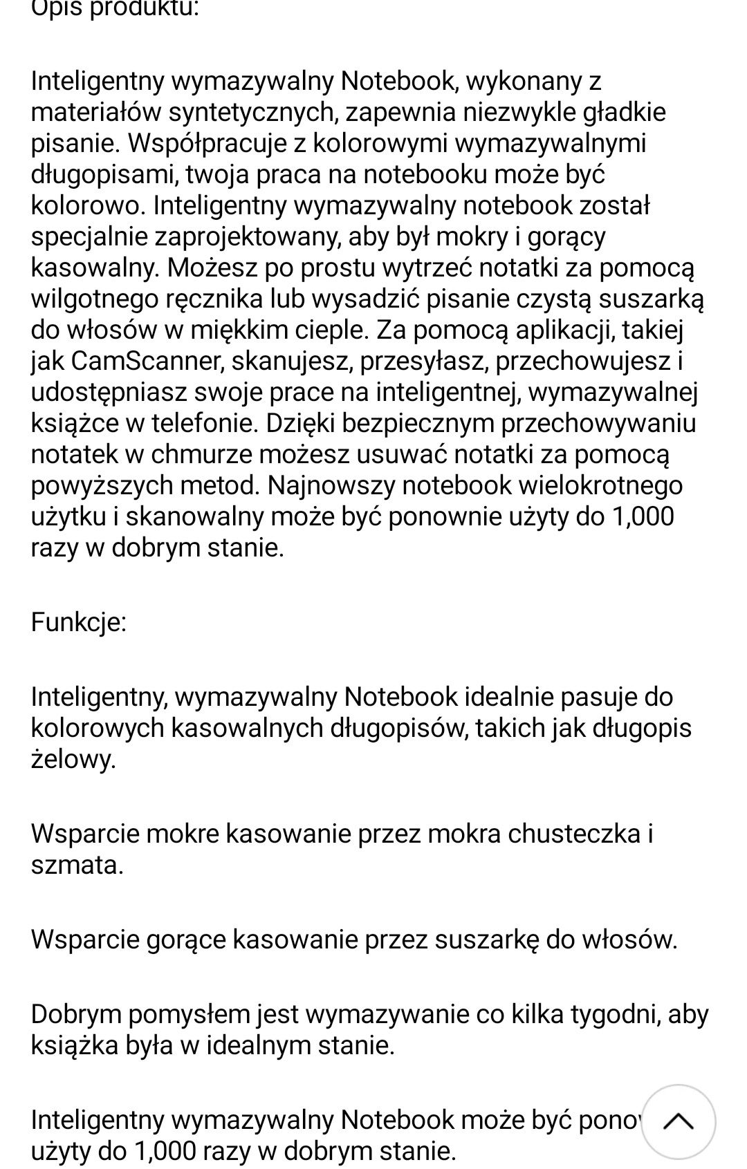 Inteligentny notatnik wielokrotnego użytku A4