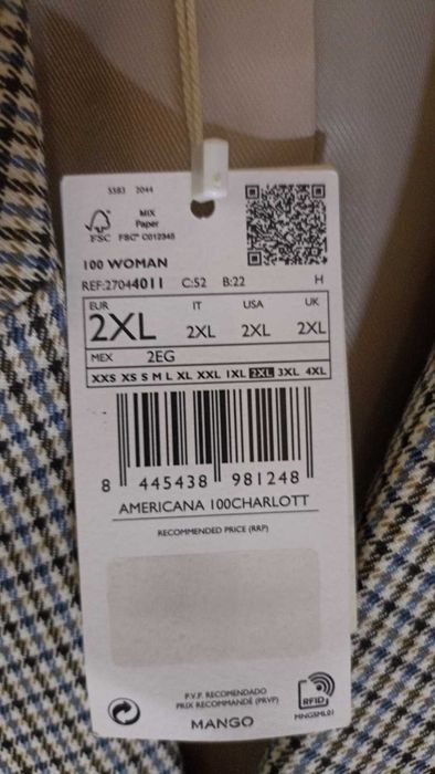 Новый пиджак, жакет женский Mango размер XXL/52