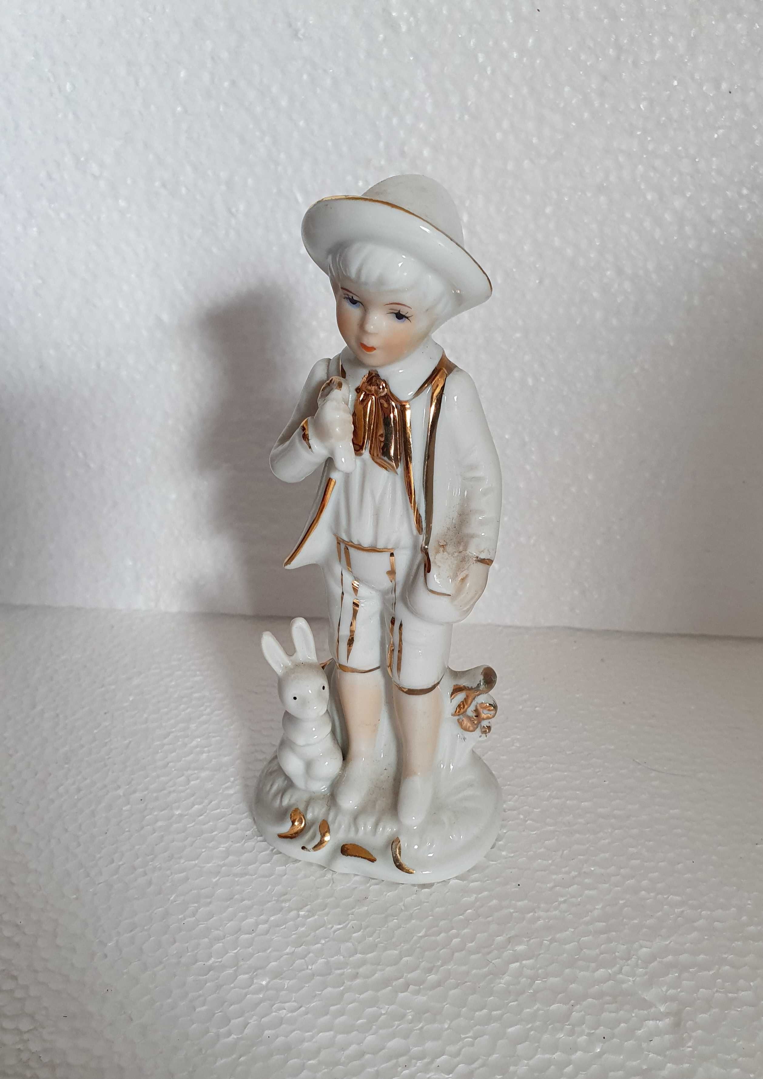 Bibelot de Porcelana - Fina Figura com banho de ouro - Made in Korea