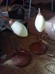 Zestaw  4 lamp metalowych w kolorze czekolady