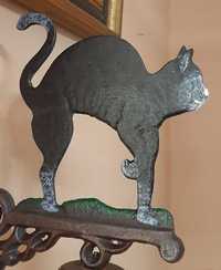Duży użytkowy DZWON żeliwny KOT kotek dzwonek 3,4 kg