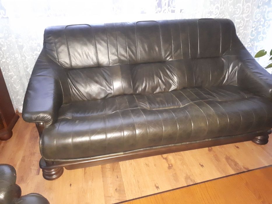 Komplet Skórzany 3+1+1 oraz stolik kawowy Okazja!