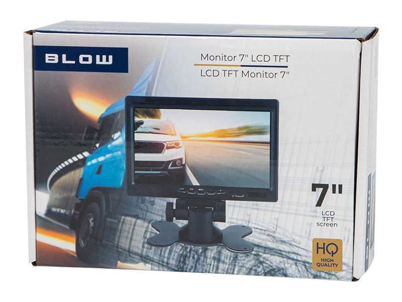 Wyświetlacz 7" LCD TFT  z 2 wejściami AV 12/24V do kamery cofania itp.
