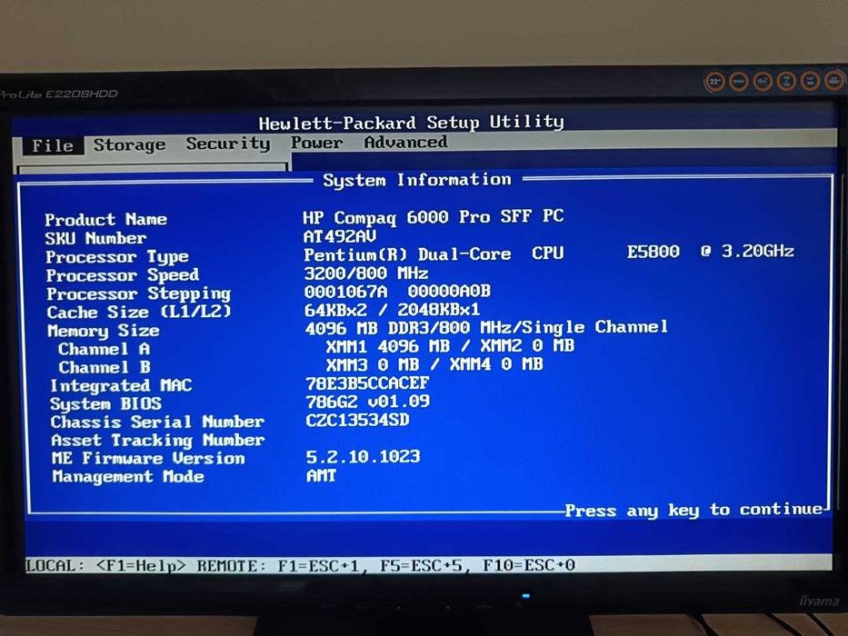 Персональний комп’ютер HP Compaq 6000 Pro SFF PC у доброму стані