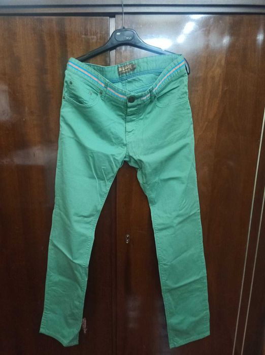 Брюки мужские El Ganso прямые однотонные зеленые кэжуалы хлопок