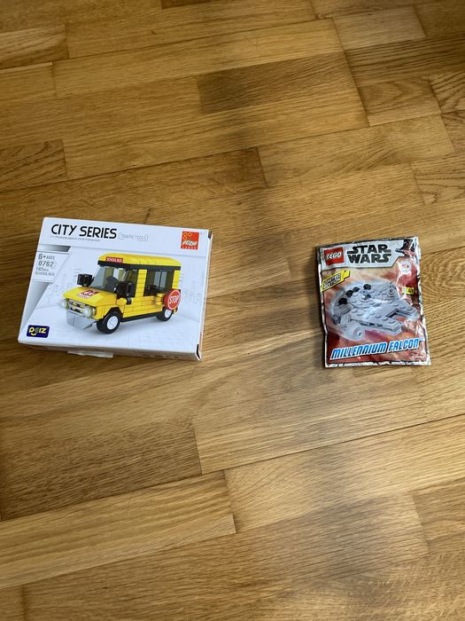 Autocarro lego e millennium falcon lego