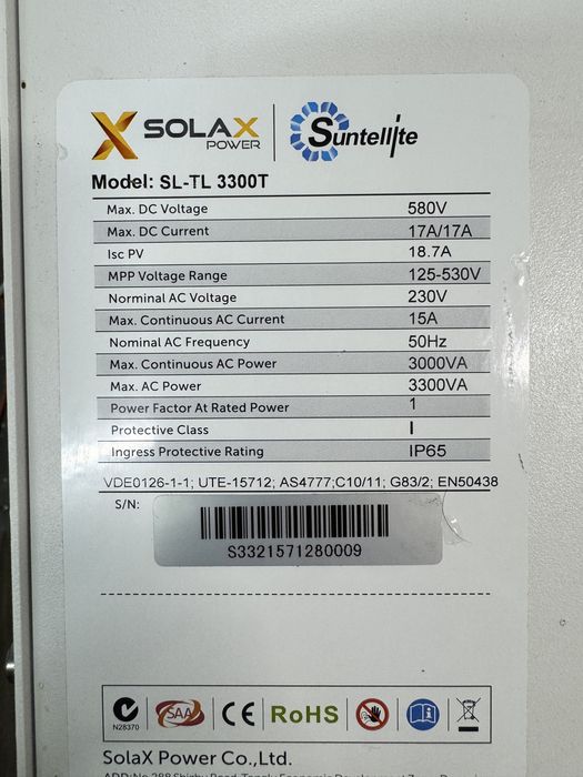Solax X1 3300TL 3600TL falownik fotowoltaiczny inwerter inverter