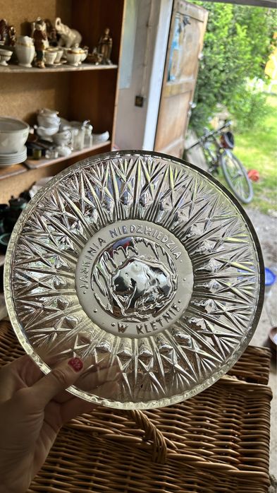 Miska krysztalowa kolekcjonerska stara jaskinia niedzwiedzia w kletnie