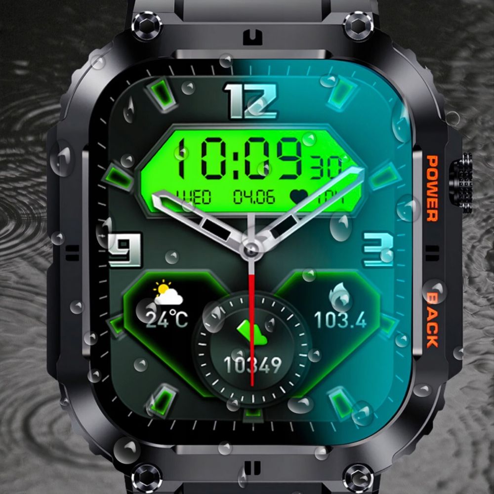 Meega wojskowy zegarek smartwatch