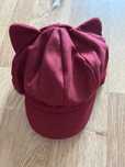Beret z kocimi uszkami burgundowy