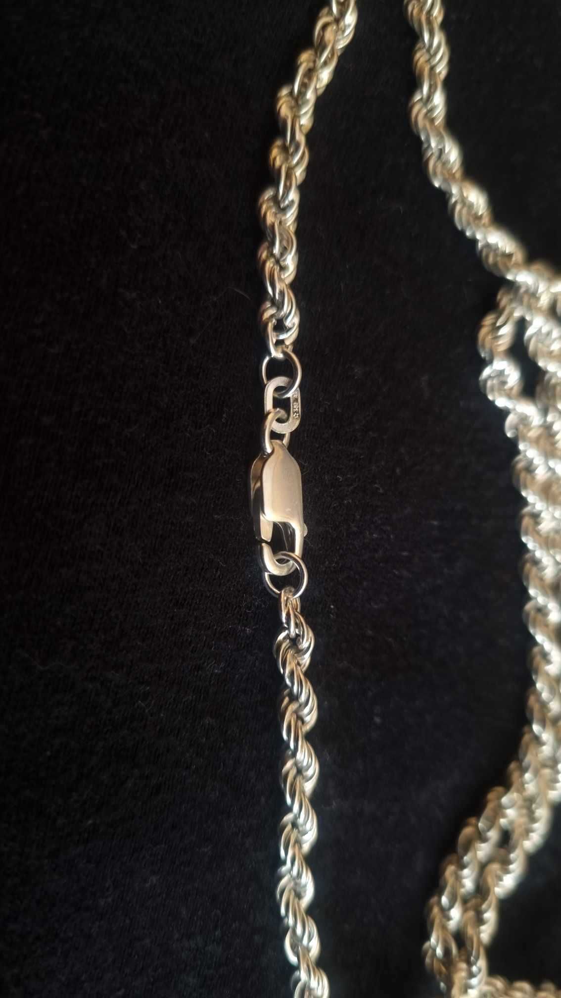 srebro 925 łańcuszek KORDEL kord korda 47cm 3mm 10g
