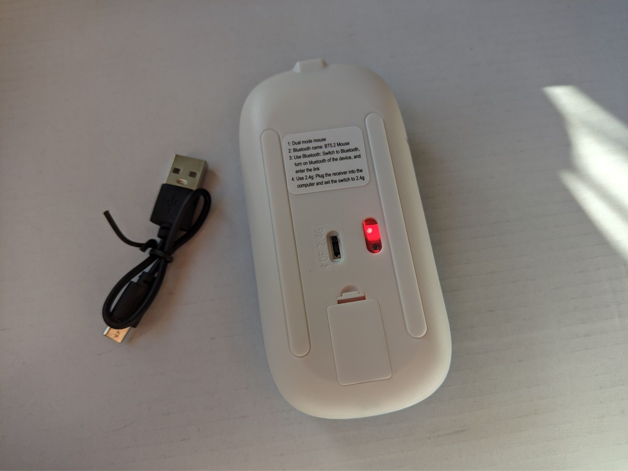 Беспроводная мышь Bluetooth + 2.4g USB с Li-ion аккумулятором