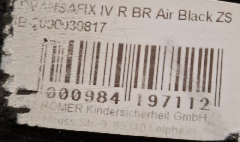 Fotelik samochodowy Britax & Romer Advansafix IV R Air Black 9-36Kg