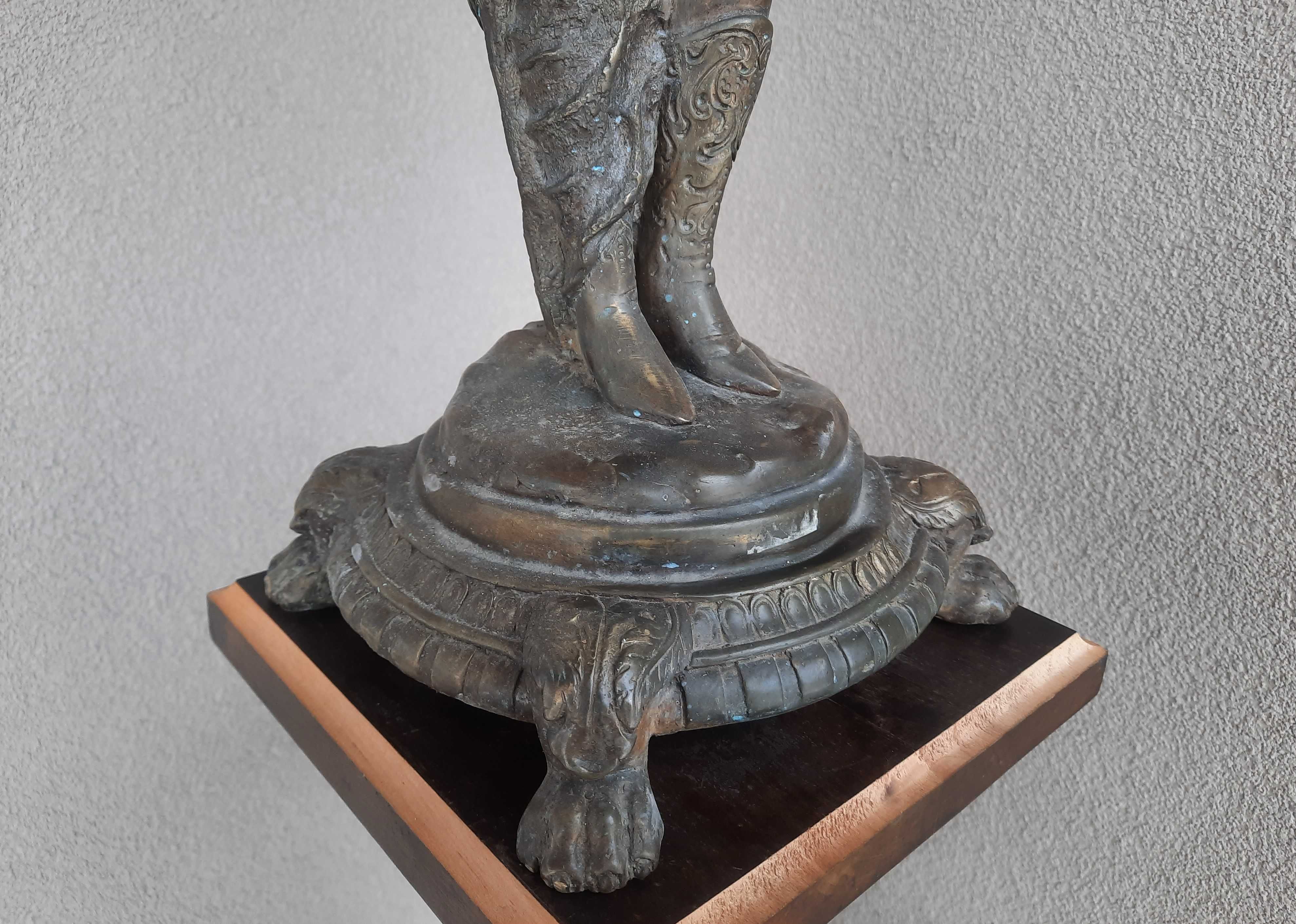 Stara ładna figura kobiety bogini mosiądz 64cm