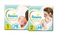 Pieluszki Pampers premium care rozmiar 1 + rozmiar 2