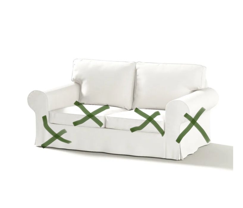 Poszewki poduszki oparcia sofy 2 osobowej Ektorp