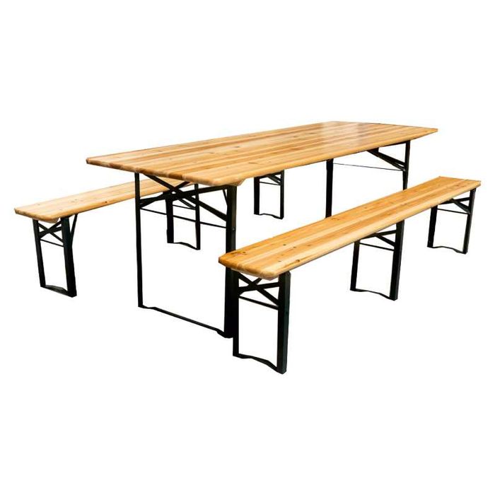 Conjunto mesa e bancos de jardim/terraço