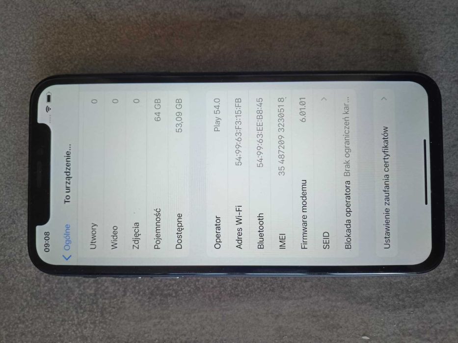 Iphone X - stan na zdjęciach