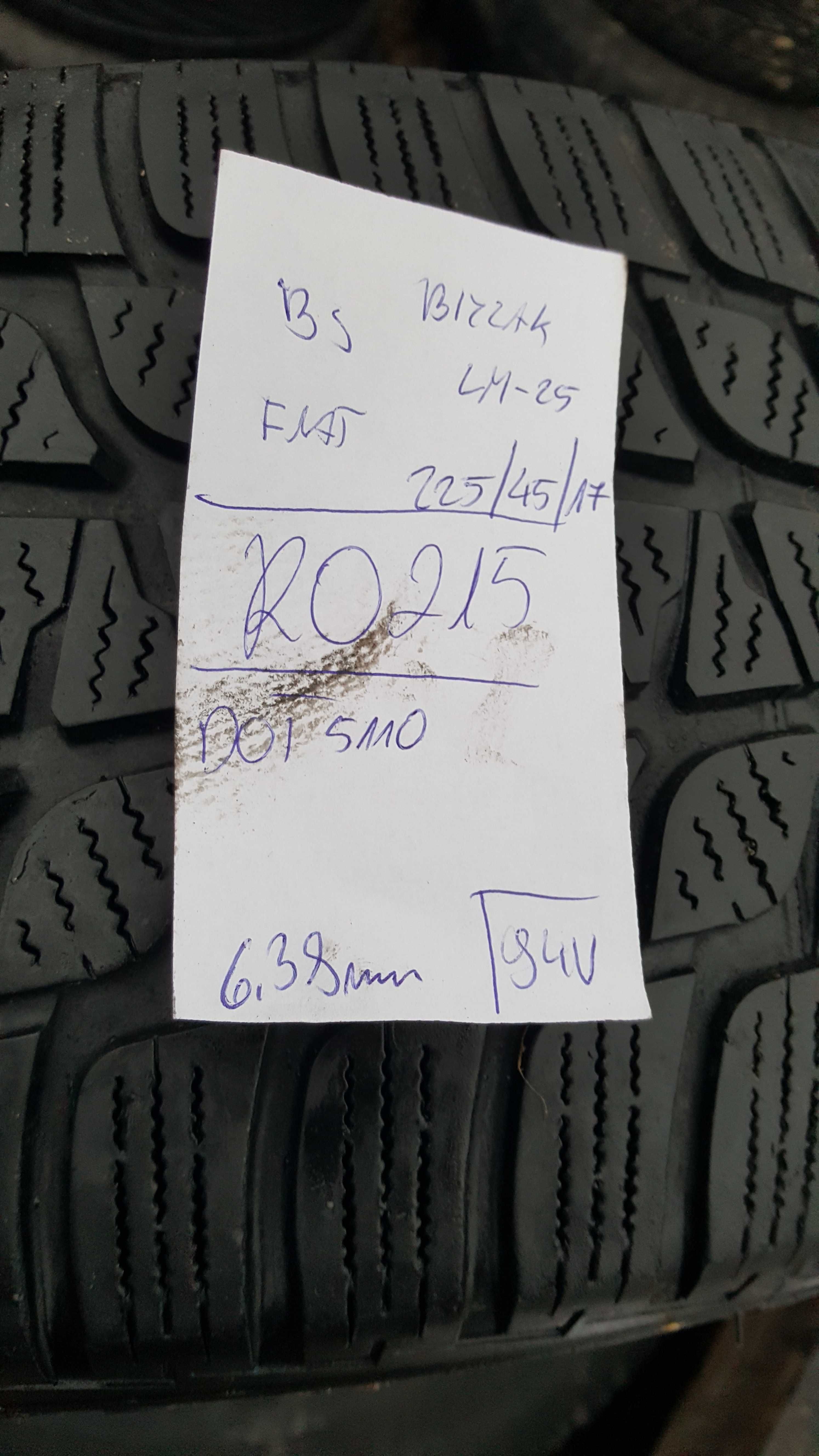 Bridgestone 225/45 r17 Blizzak LM-25 /// 6,4mm!!! Runflat RSC