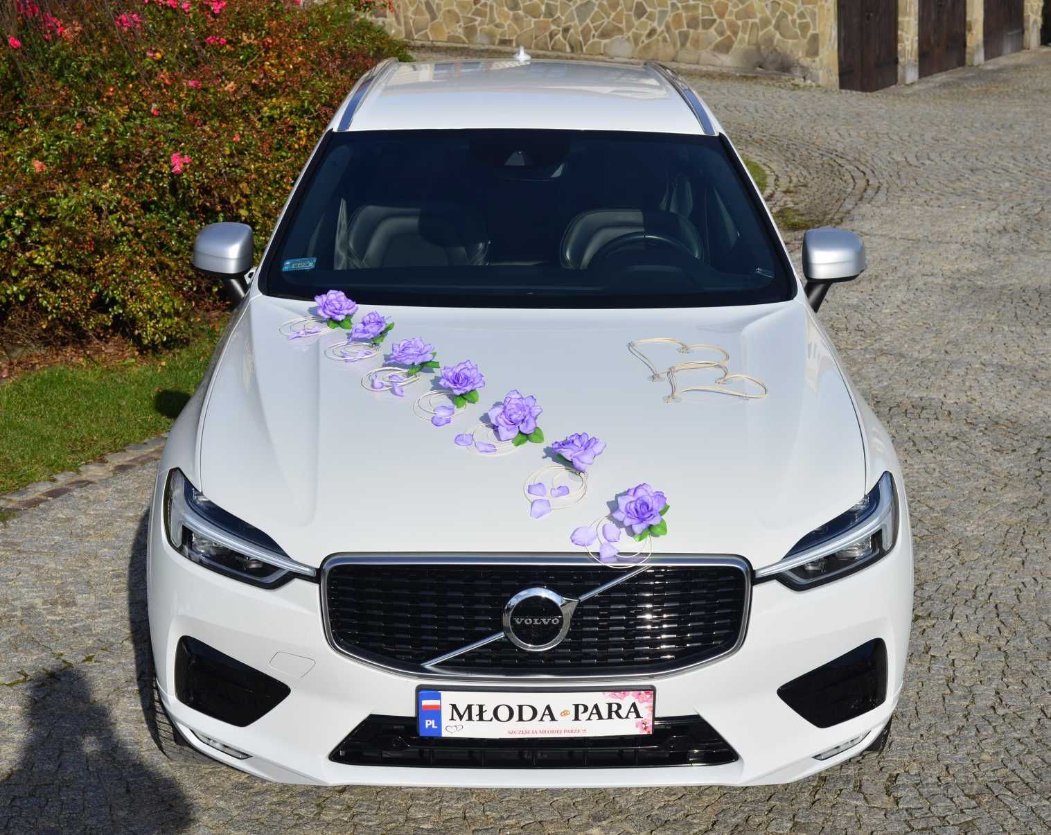 TWOJA fioletowa ozdoba dekoracja na samochód auto do ślubu 329