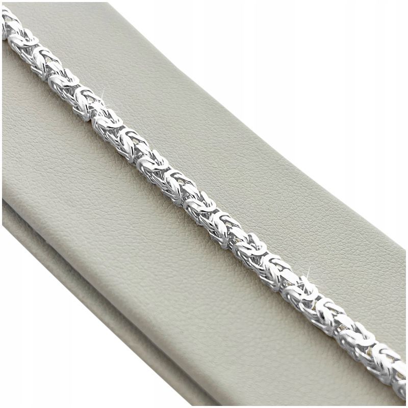 Srebrna Bransoletka Męska Splot Królewski 19cm/2,8mm Srebro 925 + Grat