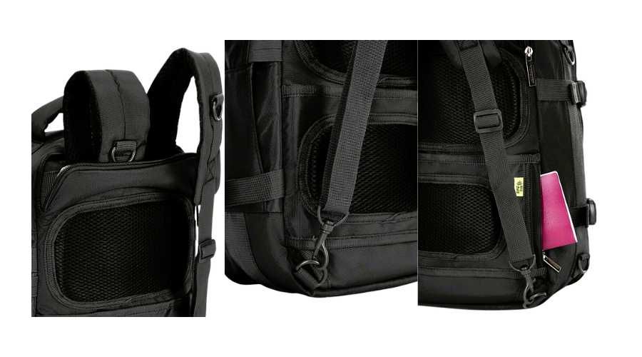 Plecak do samolotu czarny bagaż podręczny Wittchen Wizz Air 40x25x20cm