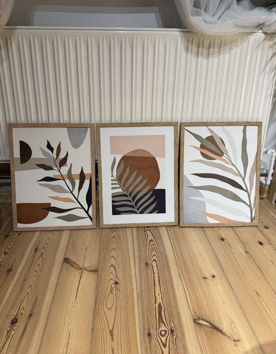 Obrazy boho 30x40 z ramką motyw roślin