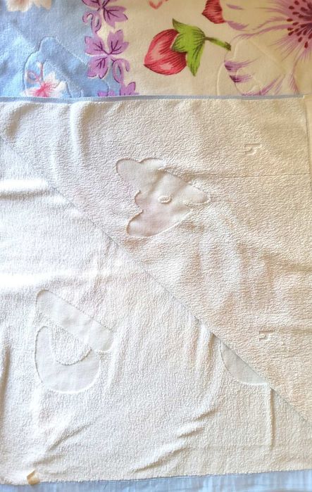 Махрове покривало плед на ліжко 100% бабовна, КВІТИ