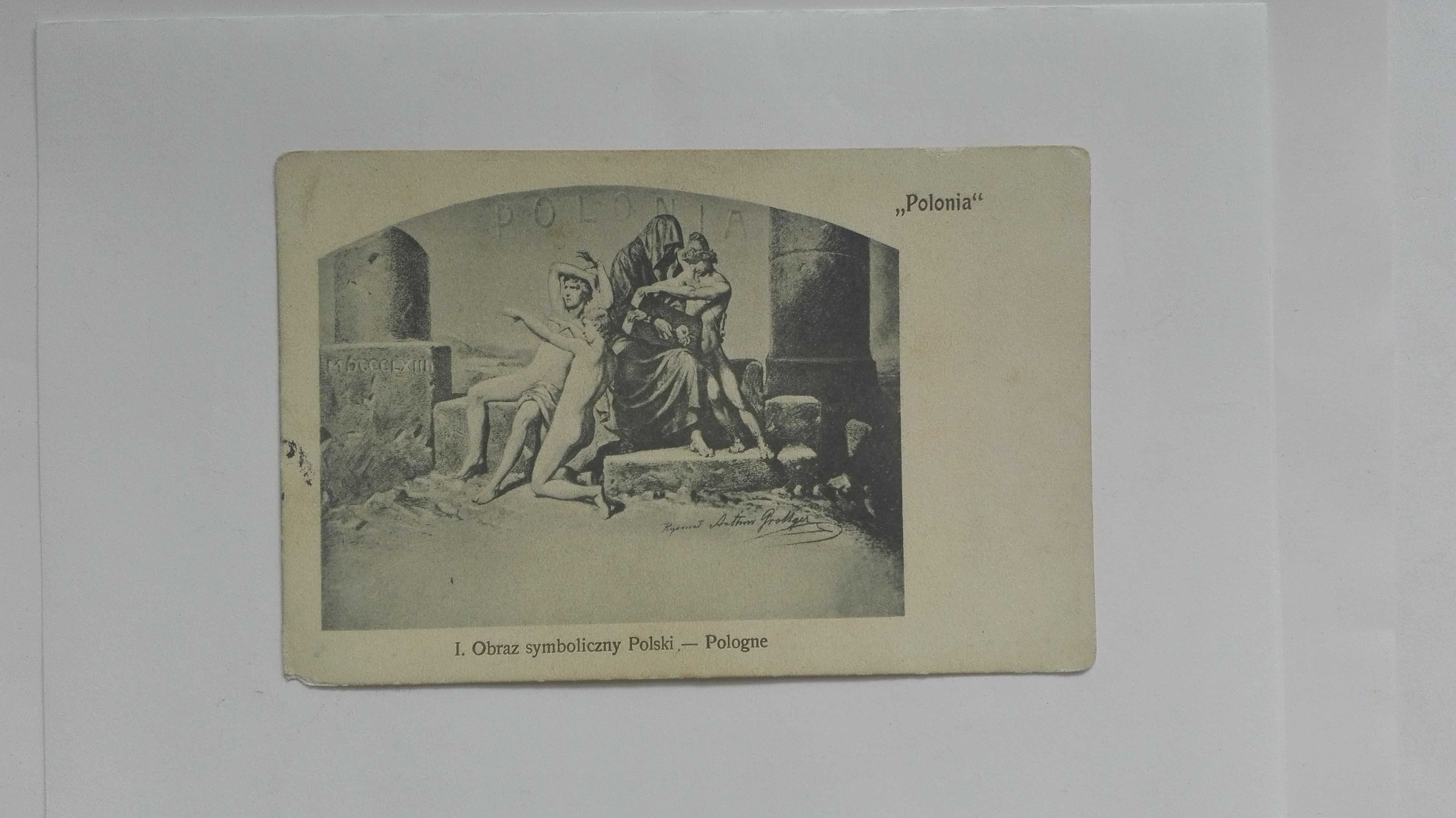 Pocztówka   Polonia  - I. Obraz symboliczny Polski - Pologne / 1906/