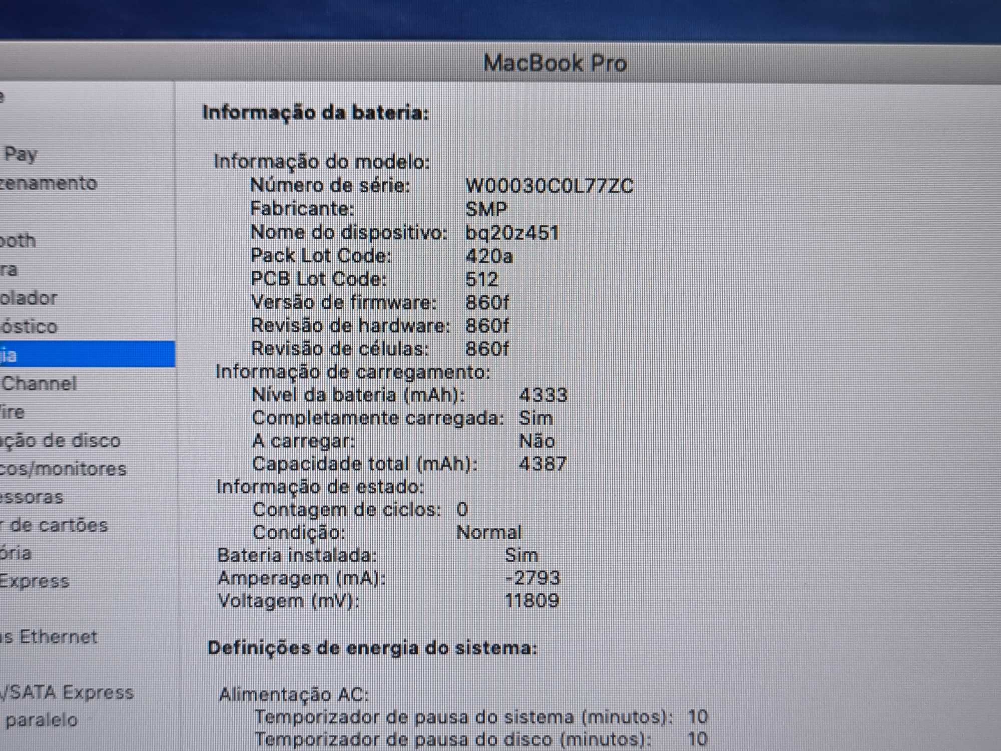 Apple Macbook Pro 15” ssd 128GB 8GB ram # bateria NOVA