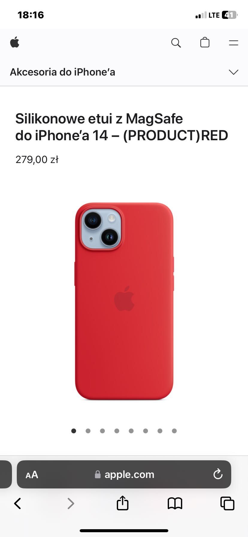 Etui case opakowanie do iPhone 14 czerwone nowe silikonowe MagSafe app